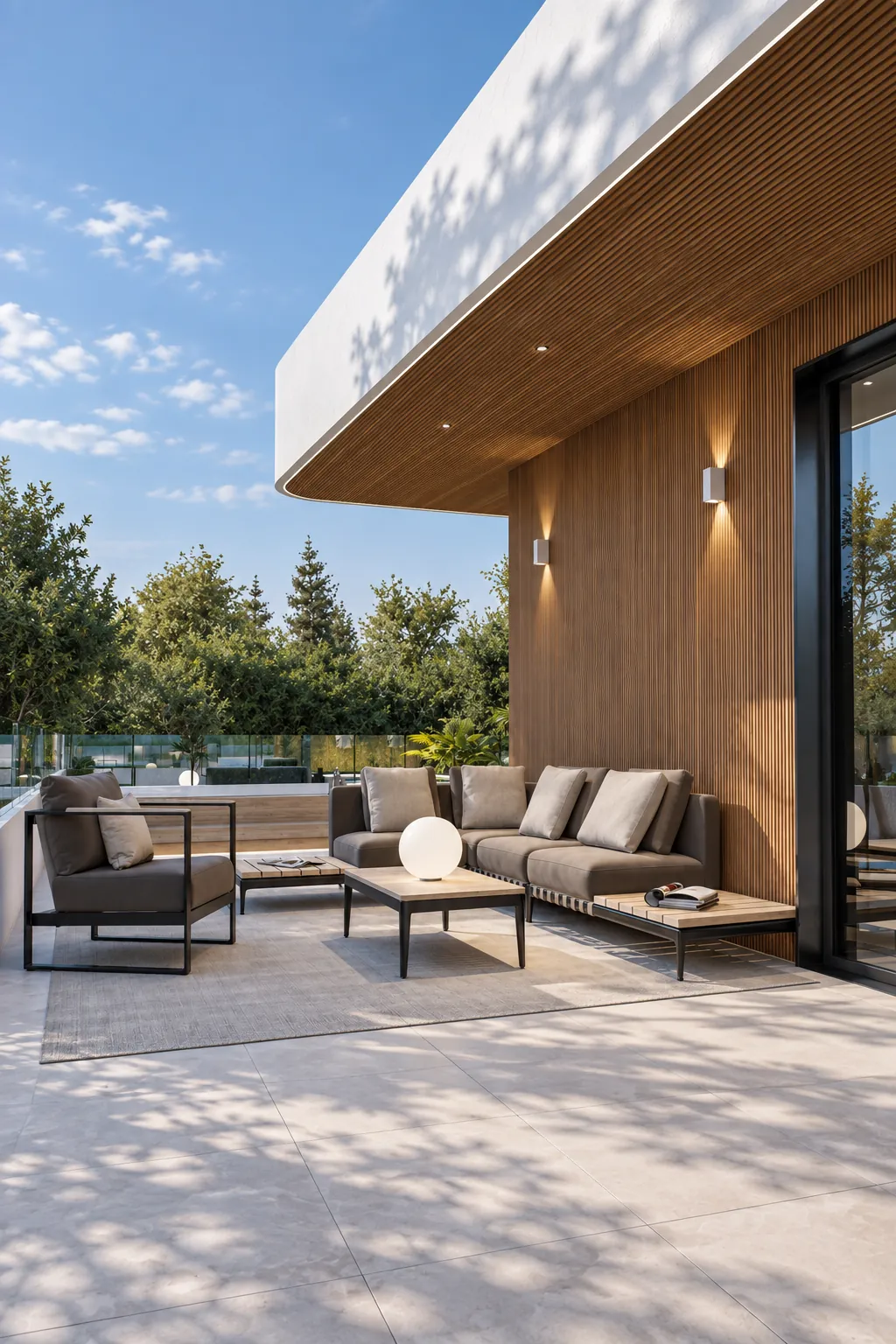 Salotto da esterno sulla terrazza della villa